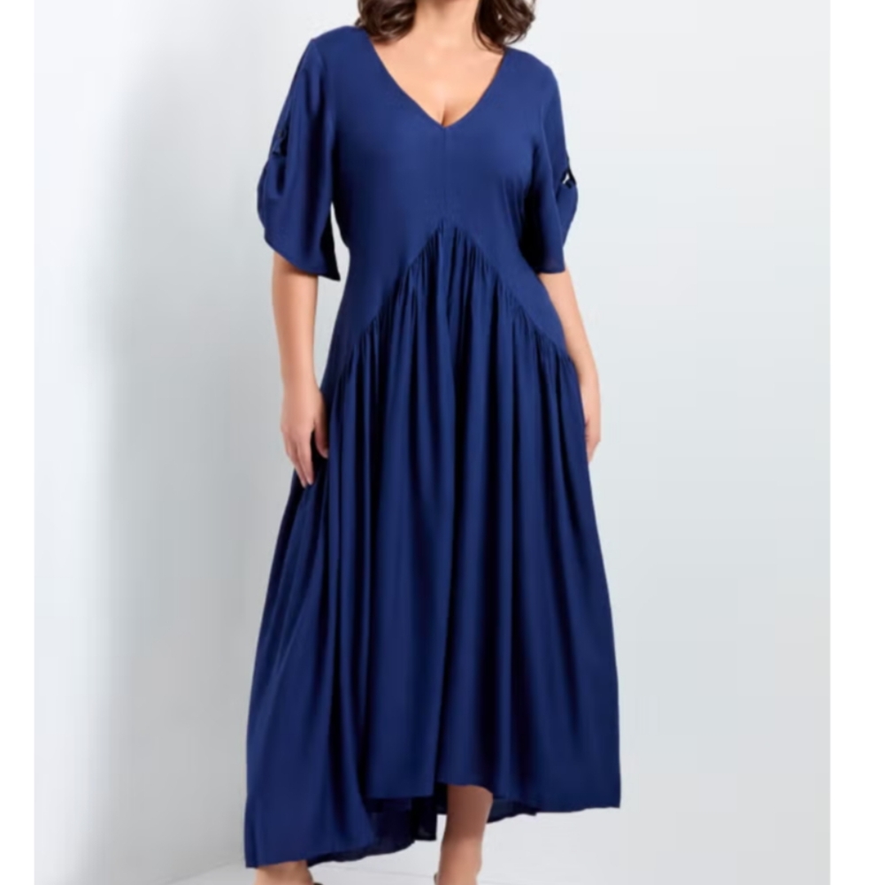 Avenue Blue Maxi Dress 4X NWT